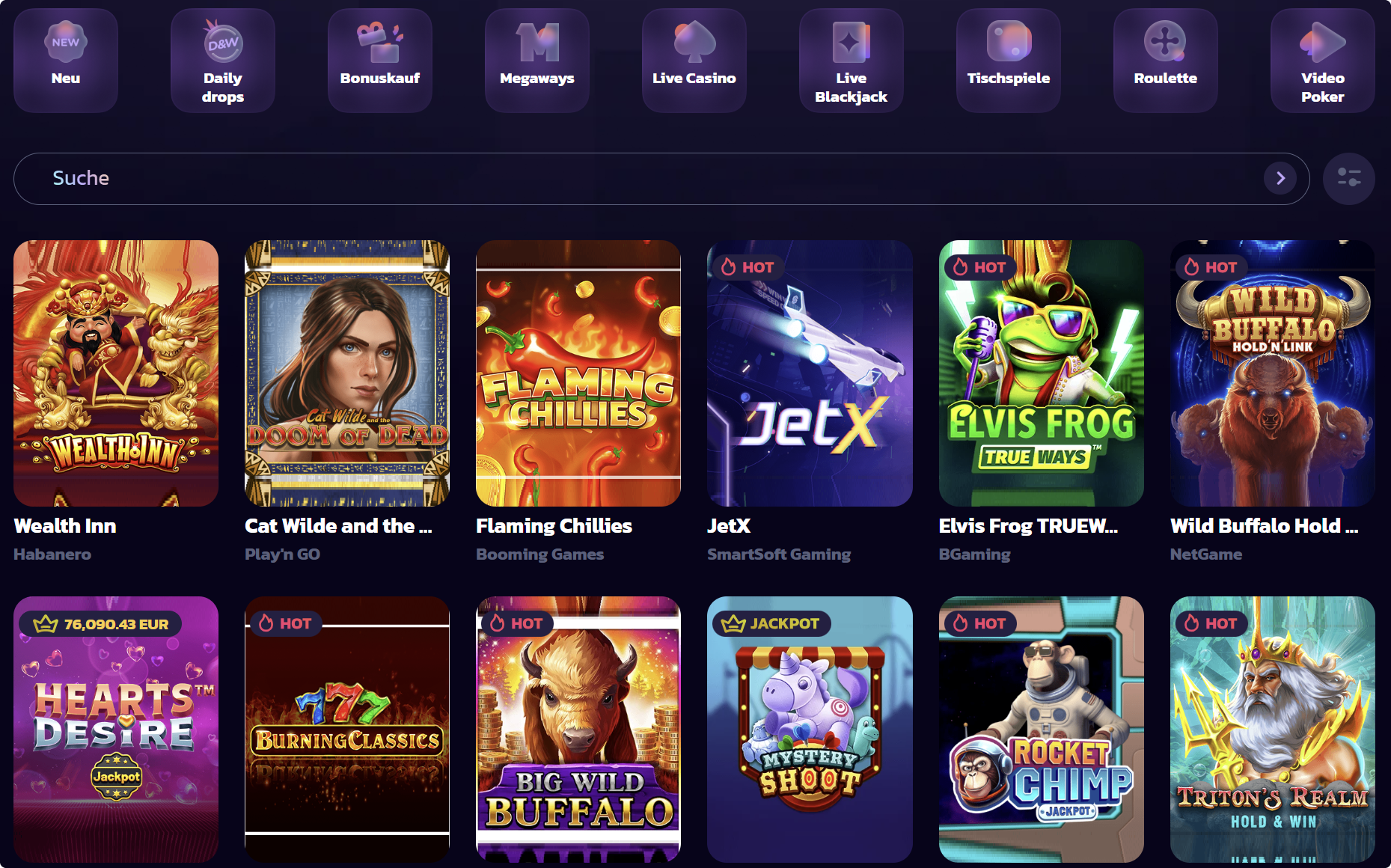 21bit Casino Spieleauswahl Slots Live Casino Deutschland